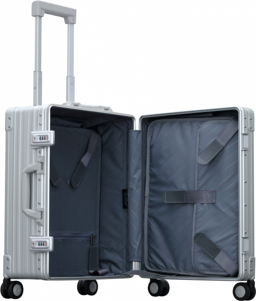 21" DOMESTIC CARRYON MIT SUITER - Platin - Reise mit Stil und Sicherheit in Premium-Qualität